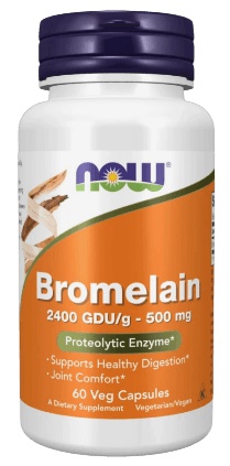 Now Foods Bromelain 2400 GDU 500 mg 60 kapslí