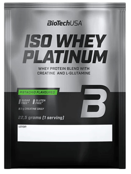 BioTechUSA Iso Whey Platinum 22,5 g - pistácie