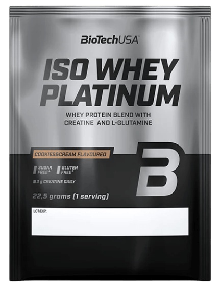 BioTechUSA Iso Whey Platinum 22,5 g - Cookies&cream