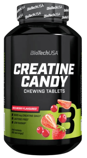 BioTechUSA Creatine Candy 240 Chewing Tablets - Red Berry
