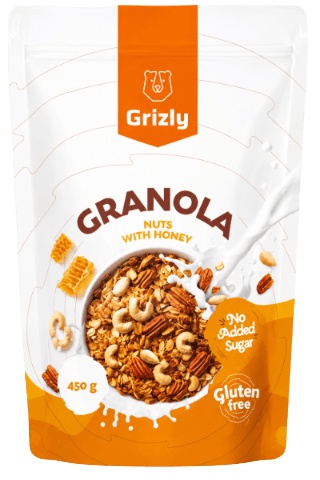 Grizly Granola 450 g - ořechy a med
