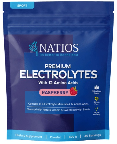 Natios Electrolyte Complex- citron/malina, 600 g Příchutě: Malina