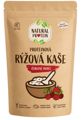 Natural Protein Proteinová Rýžová Kaše 480 g - červené ovoce