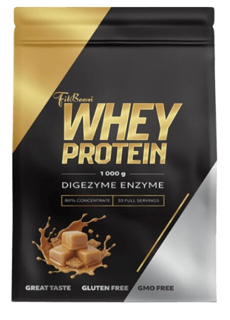 FitBoom Whey Protein 80 % 1000 g - karamel/lotus