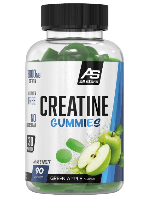 All Stars Creatine Gummies 90 želé bonbónů - zelené jablko