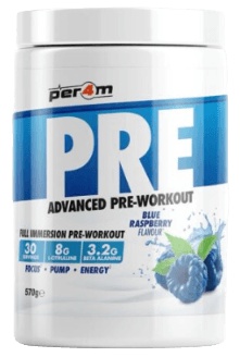PER4M Pre-Workout Stim 570g - modrá malina